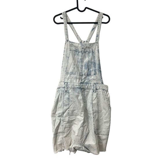 Free People Acid Wash Drop Crotch Shortall Hemp Blend Womens Size Medium NEW - Picture 1 of 6